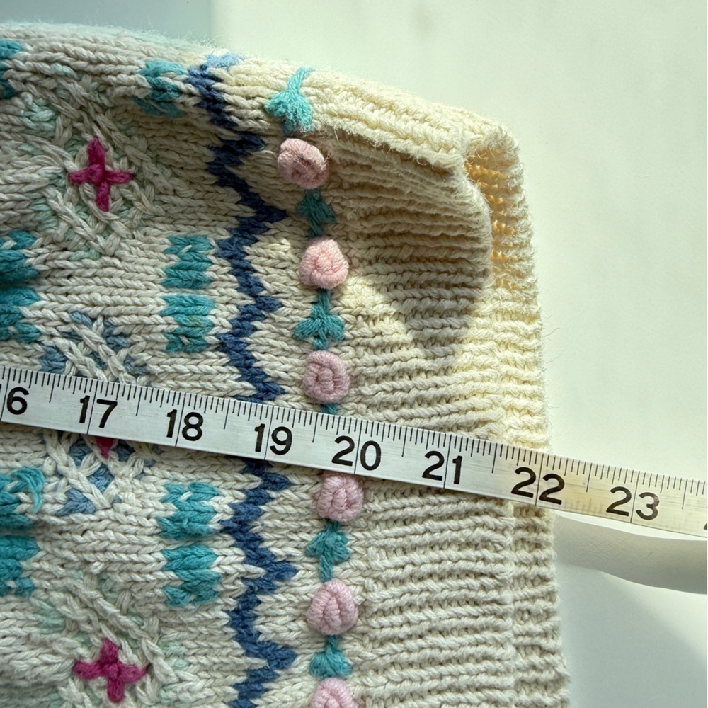 Bryn Connelly Boho Patchwork Textured Cardigan in Soft Pastels Medium - Picture 13 of 13